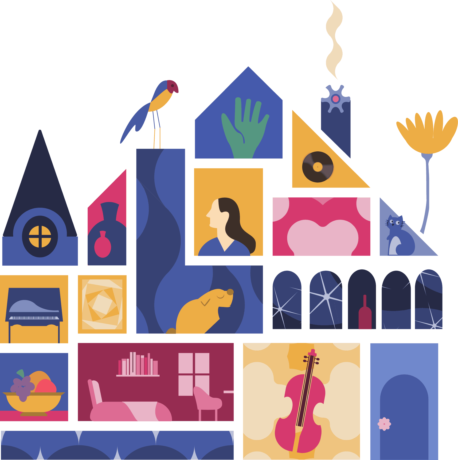 Illustrated house representing client discovery